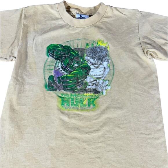 The Incredible Hulk 1990s Vintage Tan Bleach T-shirt - Picture 4 of 6